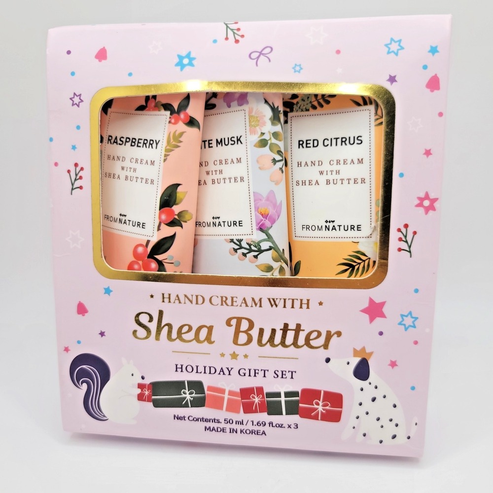 Fromnature Shea Butter Hand Cream 3 pc Holiday Gift Set 1.69 oz NIB